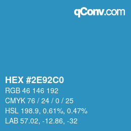 Color code: HEX #2E92C0 | qconv.com