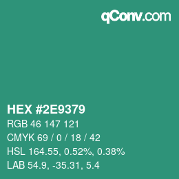 Color code: HEX #2E9379 | qconv.com