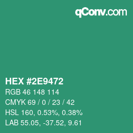 Farbcode: HEX #2E9472 | qconv.com