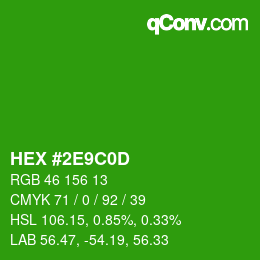 Color code: HEX #2E9C0D | qconv.com