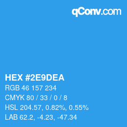 カラーコード: HEX #2E9DEA | qconv.com
