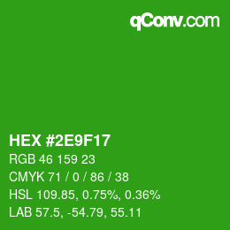 Color code: HEX #2E9F17 | qconv.com