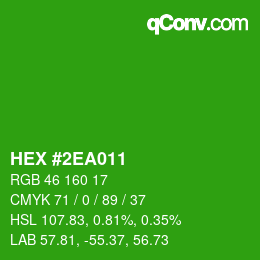 Color code: HEX #2EA011 | qconv.com