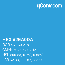 カラーコード: HEX #2EA0DA | qconv.com