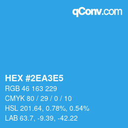 Color code: HEX #2EA3E5 | qconv.com