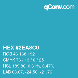 Color code: HEX #2EA8C0 | qconv.com