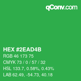 Color code: HEX #2EAD4B | qconv.com