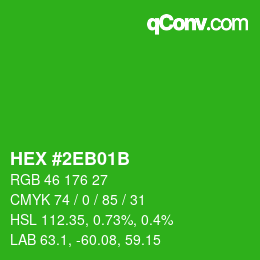 Color code: HEX #2EB01B | qconv.com