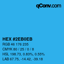 Color code: HEX #2EB0EB | qconv.com