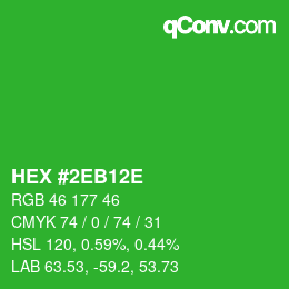 Color code: HEX #2EB12E | qconv.com