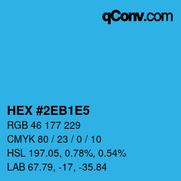 カラーコード: HEX #2EB1E5 | qconv.com