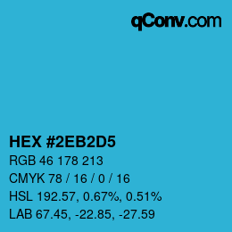 カラーコード: HEX #2EB2D5 | qconv.com