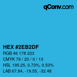 Color code: HEX #2EB2DF | qconv.com