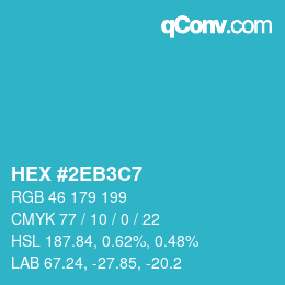 カラーコード: HEX #2EB3C7 | qconv.com