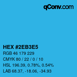 Farbcode: HEX #2EB3E5 | qconv.com
