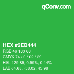 Color code: HEX #2EB444 | qconv.com