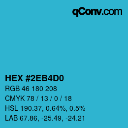 Código de color: HEX #2EB4D0 | qconv.com