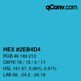 カラーコード: HEX #2EB4D4 | qconv.com