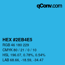 Código de color: HEX #2EB4E5 | qconv.com