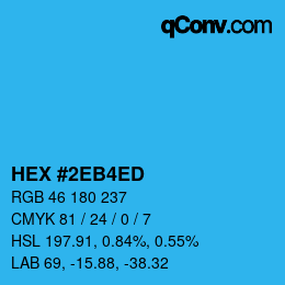 カラーコード: HEX #2EB4ED | qconv.com