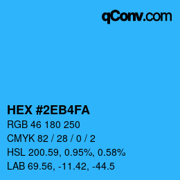 Color code: HEX #2EB4FA | qconv.com