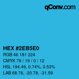 Color code: HEX #2EB5E0 | qconv.com