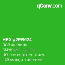 Color code: HEX #2EB624 | qconv.com