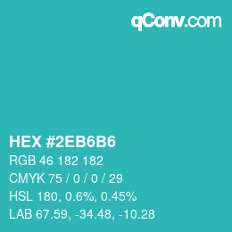 Código de color: HEX #2EB6B6 | qconv.com