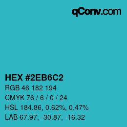 颜色代码: HEX #2EB6C2 | qconv.com