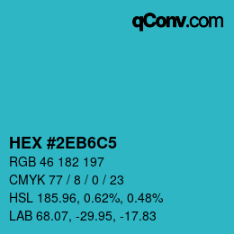 Color code: HEX #2EB6C5 | qconv.com