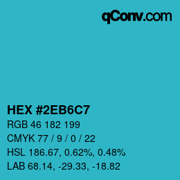 颜色代码: HEX #2EB6C7 | qconv.com