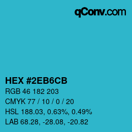 Color code: HEX #2EB6CB | qconv.com