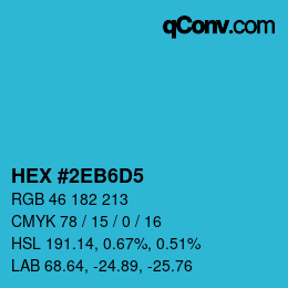 カラーコード: HEX #2EB6D5 | qconv.com