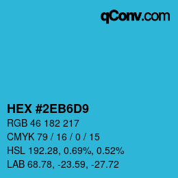 カラーコード: HEX #2EB6D9 | qconv.com