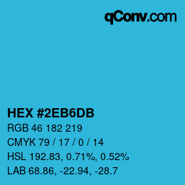 Color code: HEX #2EB6DB | qconv.com