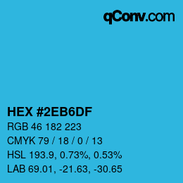 Código de color: HEX #2EB6DF | qconv.com
