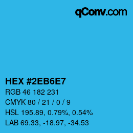 カラーコード: HEX #2EB6E7 | qconv.com