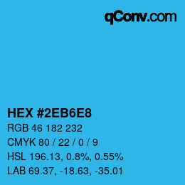 カラーコード: HEX #2EB6E8 | qconv.com