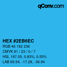 カラーコード: HEX #2EB6EC | qconv.com