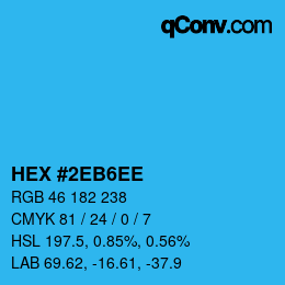 Color code: HEX #2EB6EE | qconv.com