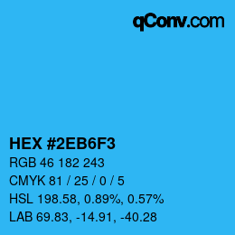 カラーコード: HEX #2EB6F3 | qconv.com