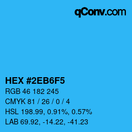 カラーコード: HEX #2EB6F5 | qconv.com
