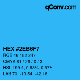 カラーコード: HEX #2EB6F7 | qconv.com