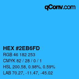 Color code: HEX #2EB6FD | qconv.com