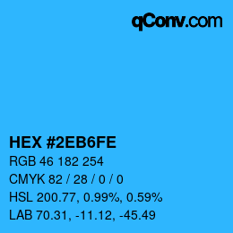 Color code: HEX #2EB6FE | qconv.com