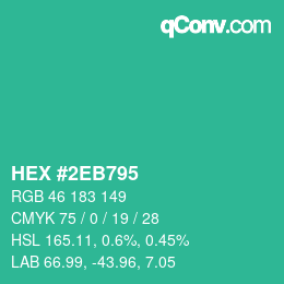 Color code: HEX #2EB795 | qconv.com