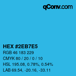 Color code: HEX #2EB7E5 | qconv.com