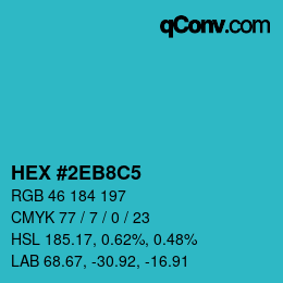 Color code: HEX #2EB8C5 | qconv.com