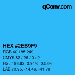 カラーコード: HEX #2EB9F9 | qconv.com