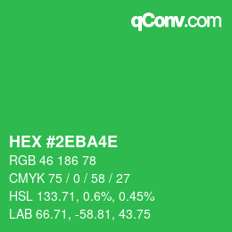 カラーコード: HEX #2EBA4E | qconv.com